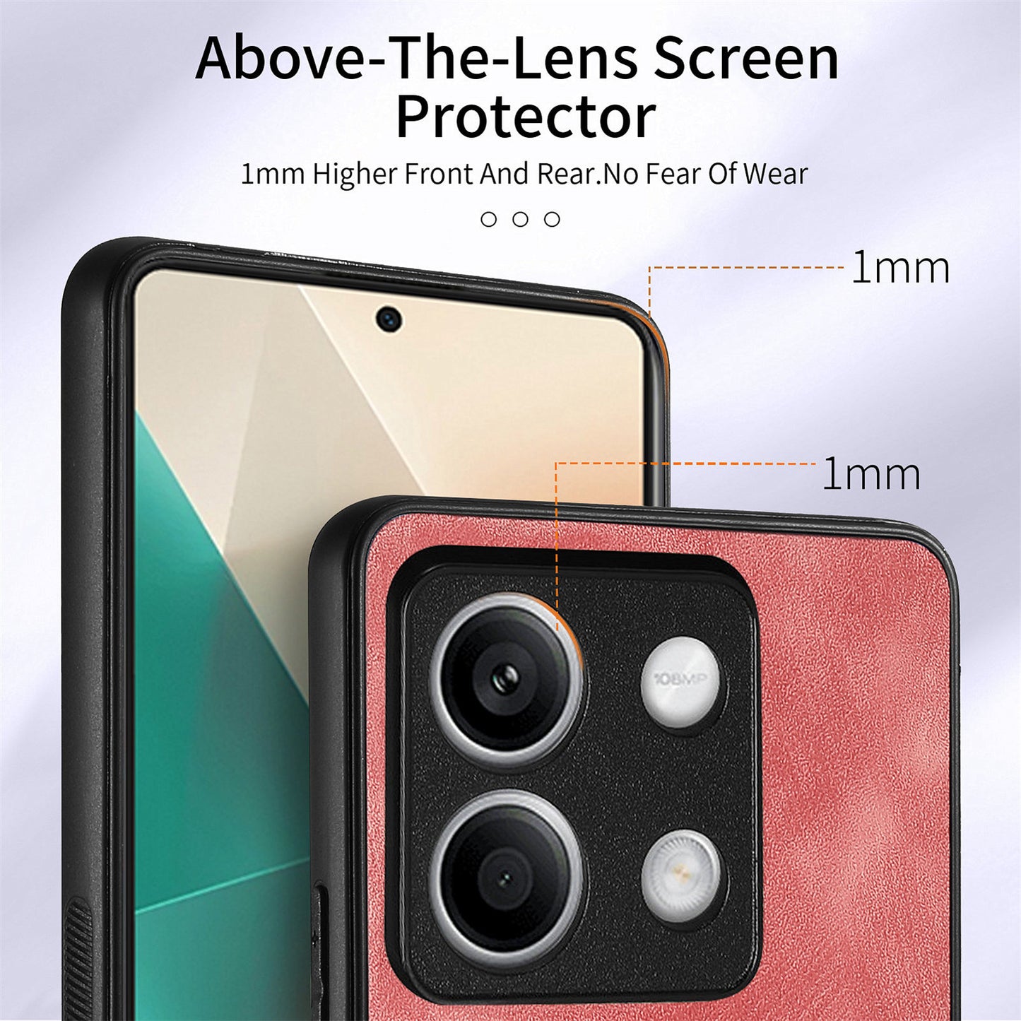 D2 for Xiaomi Redmi Note 13 4G Case Card Slots Retro Leather Coated TPU Kickstand Cover - Pink