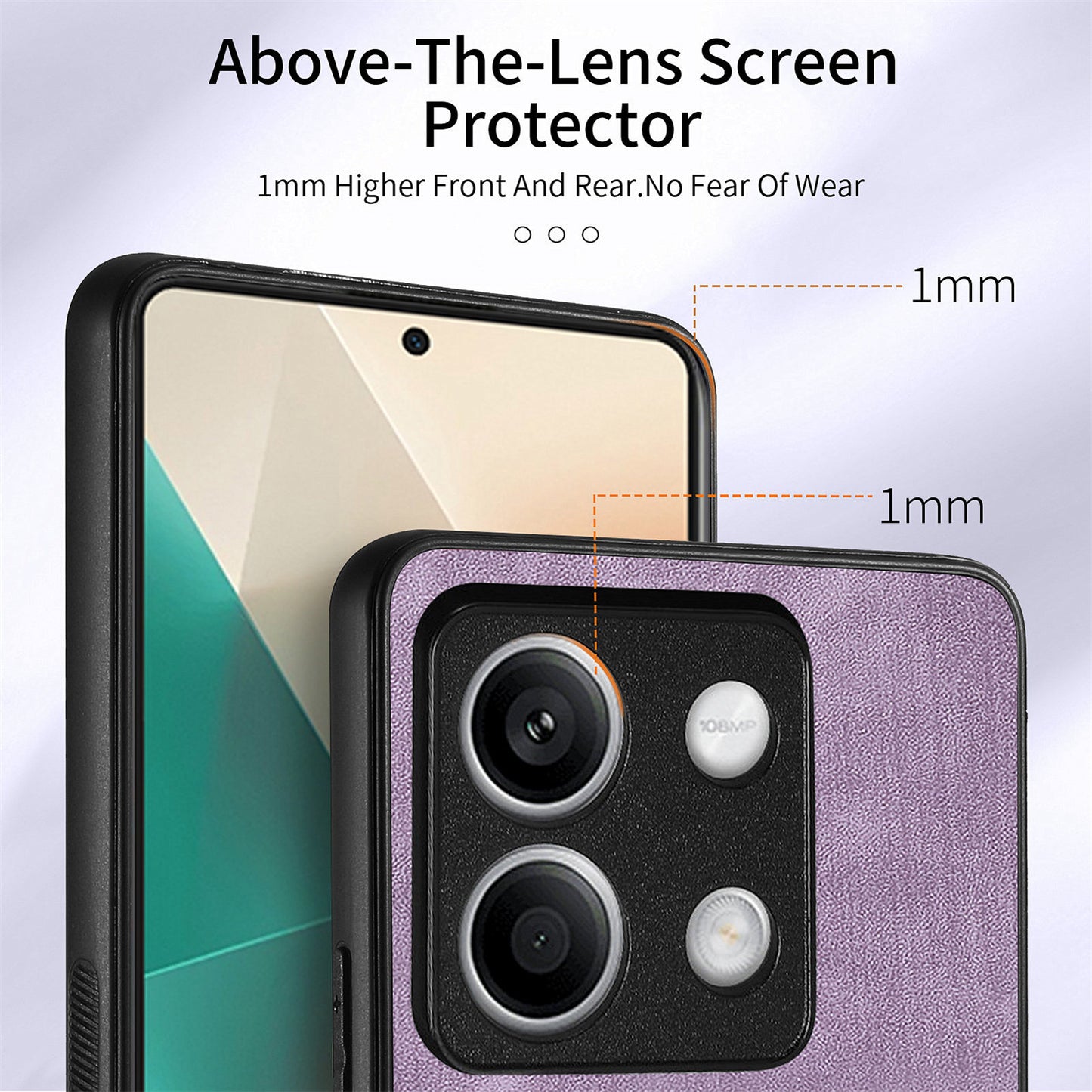 D2 for Xiaomi Redmi Note 13 4G Case Card Slots Retro Leather Coated TPU Kickstand Cover - Purple