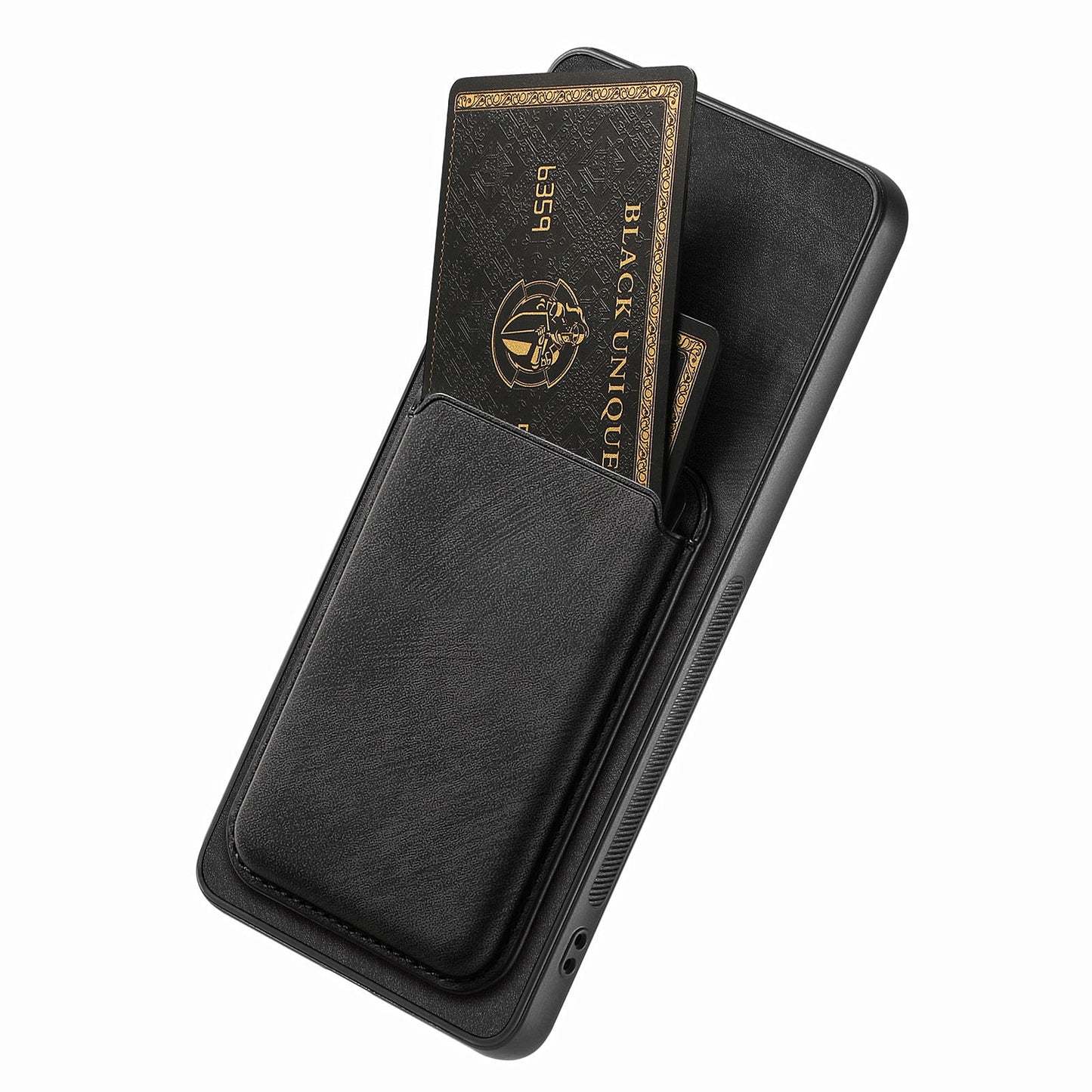 D12 For OnePlus 12 5G Case Vintage PU Leather+TPU Phone Cover with Magnetic Card Slot - Black