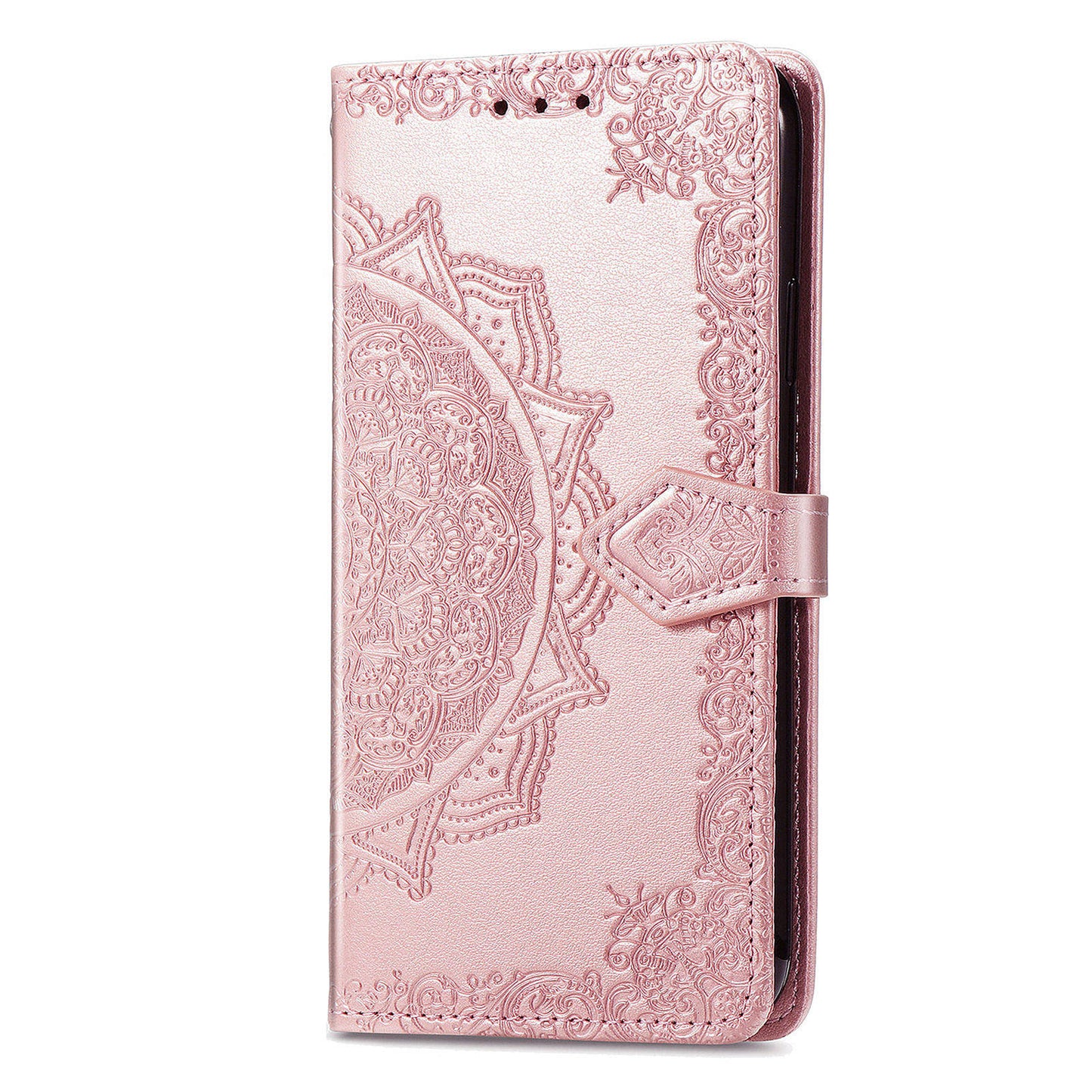 For Sony Xperia 5 V Case Card Slots Wallet PU Leather Embossed Phone Cover - Rose Gold