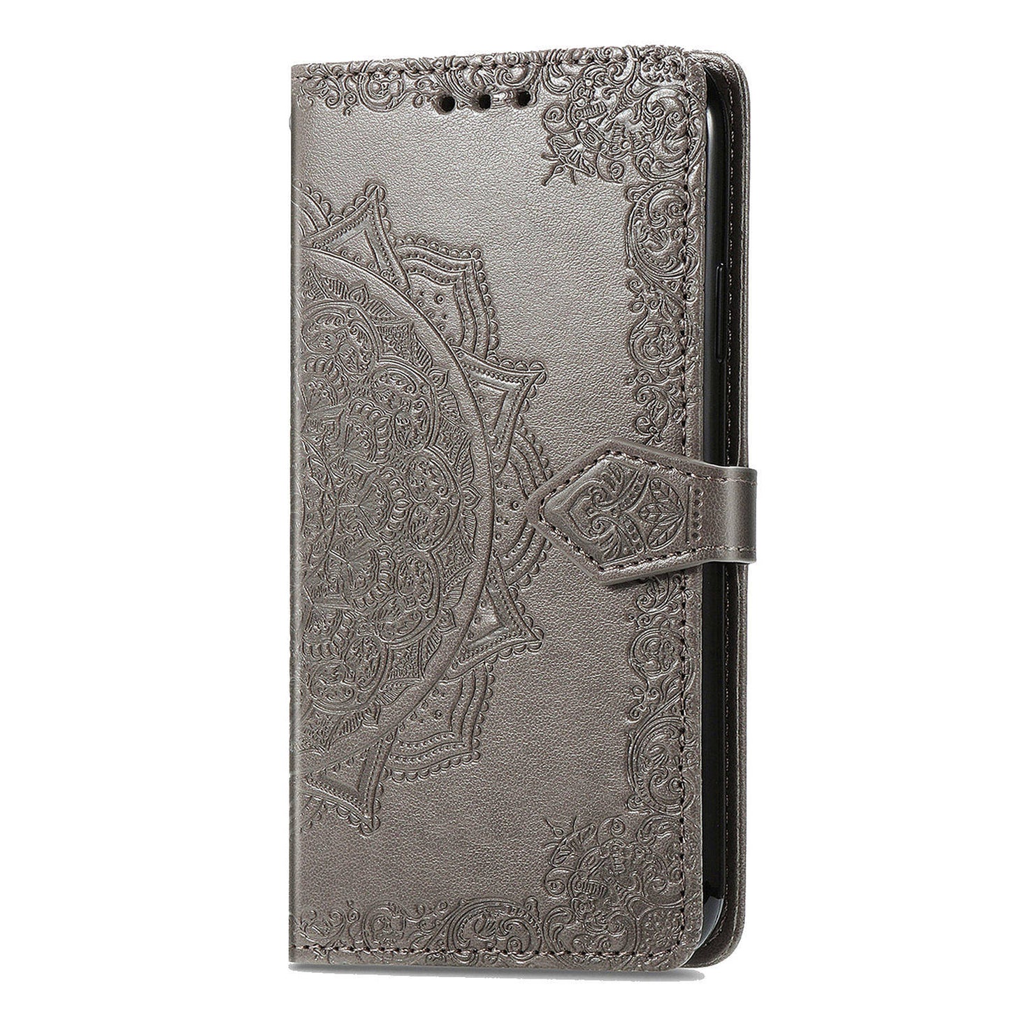 For Sony Xperia 5 V Case Card Slots Wallet PU Leather Embossed Phone Cover - Grey