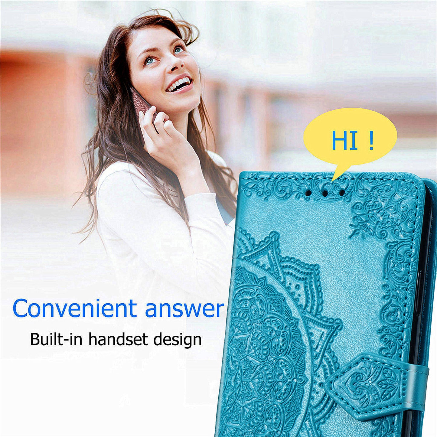 For Sony Xperia 5 V Case Card Slots Wallet PU Leather Embossed Phone Cover - Blue