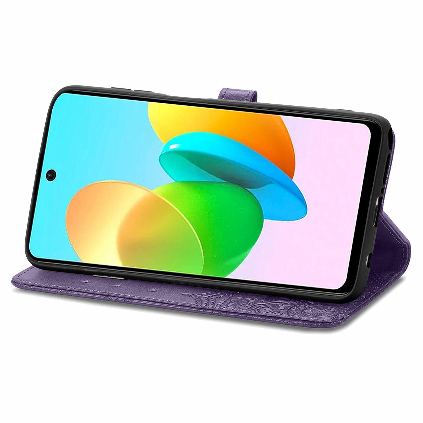 For Transsion Tecno Spark 20C Wallet Case Mandala Flower Leather Phone Cover - Purple