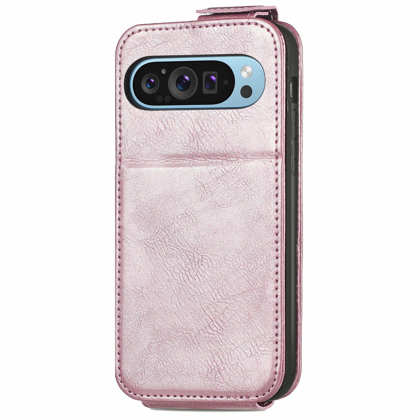 For Google Pixel 9 Cover Zipper Pocket PU Leather Phone Case Supplier - Rose Gold