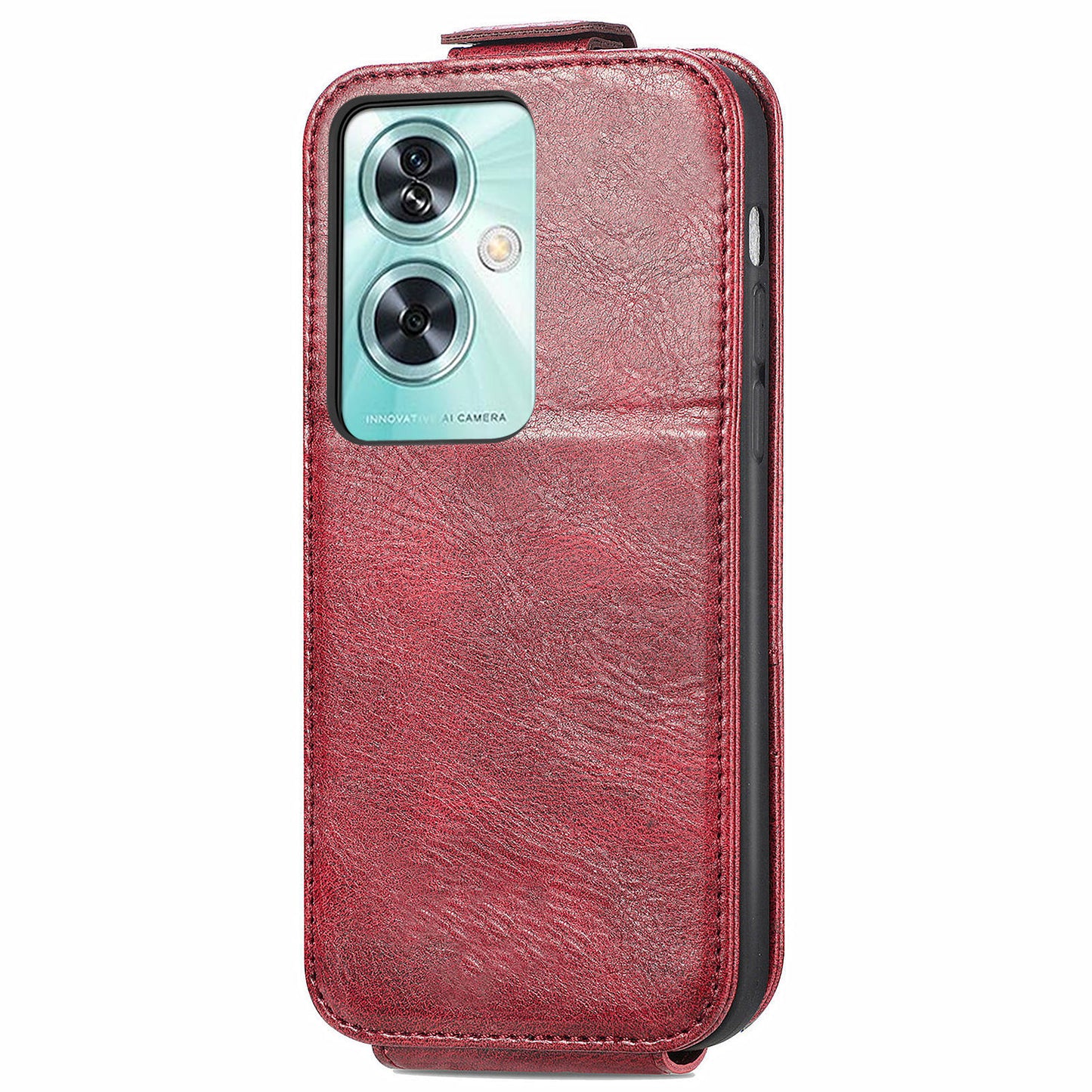 For OnePlus Nord N30 SE 5G Leather Wallet Case Zipper Pocket Phone Cover - Wine Red