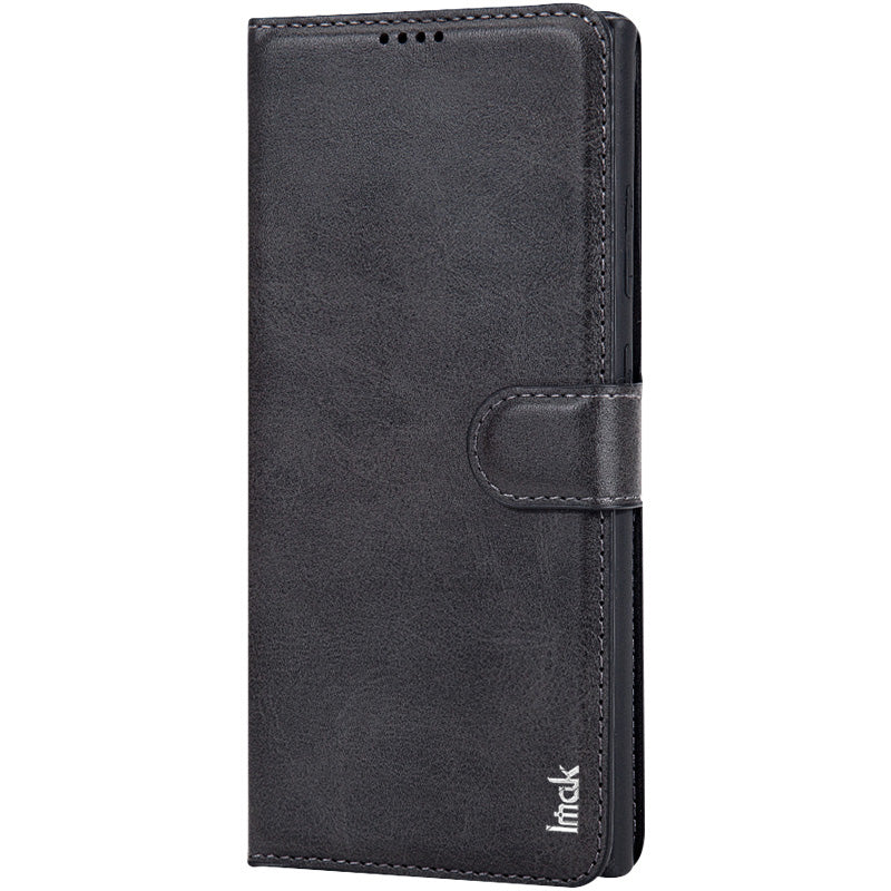 IMAK For Samsung Galaxy S24 Ultra Case Wallet PU Leather Protective Phone Cover - Black