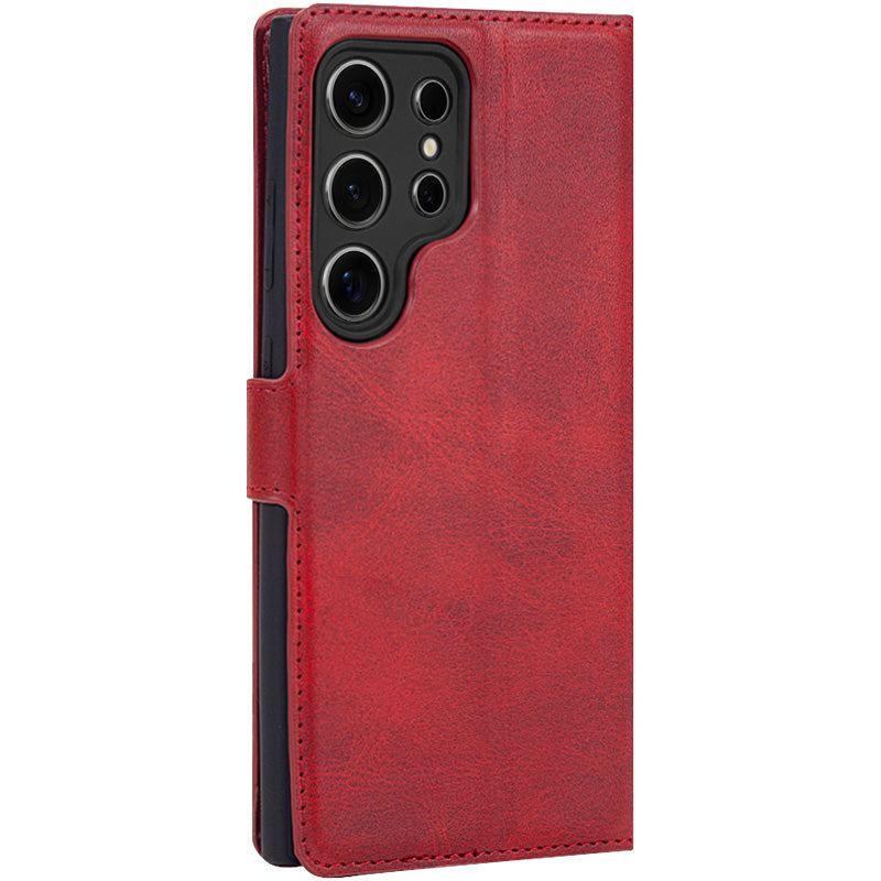 IMAK For Samsung Galaxy S24 Ultra Case Wallet PU Leather Protective Phone Cover - Brown