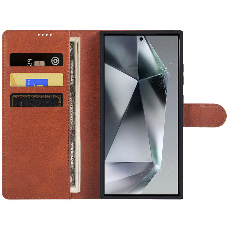 IMAK For Samsung Galaxy S24 Ultra Case Wallet PU Leather Protective Phone Cover - Red