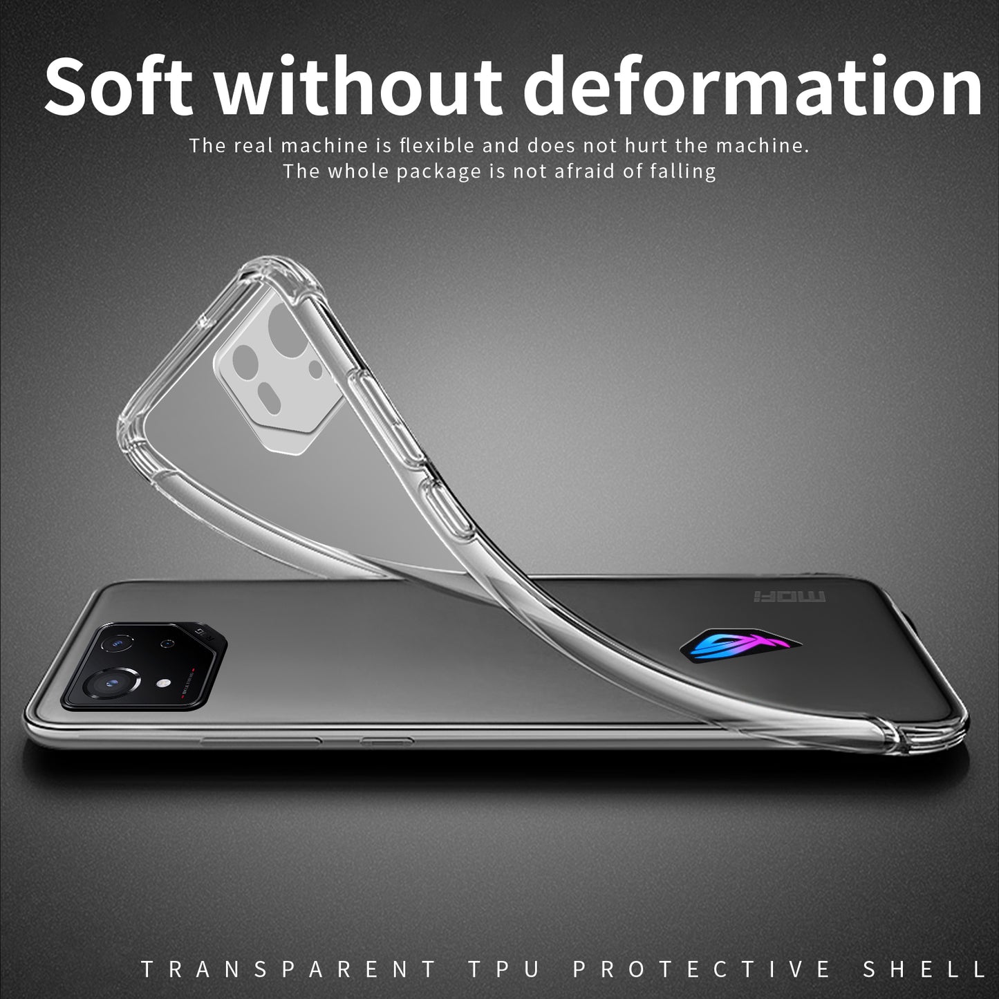 MOFI For Asus ROG Phone 8 Pro 5G Flexible Cell Phone Case Anti-Scratch TPU Phone Cover