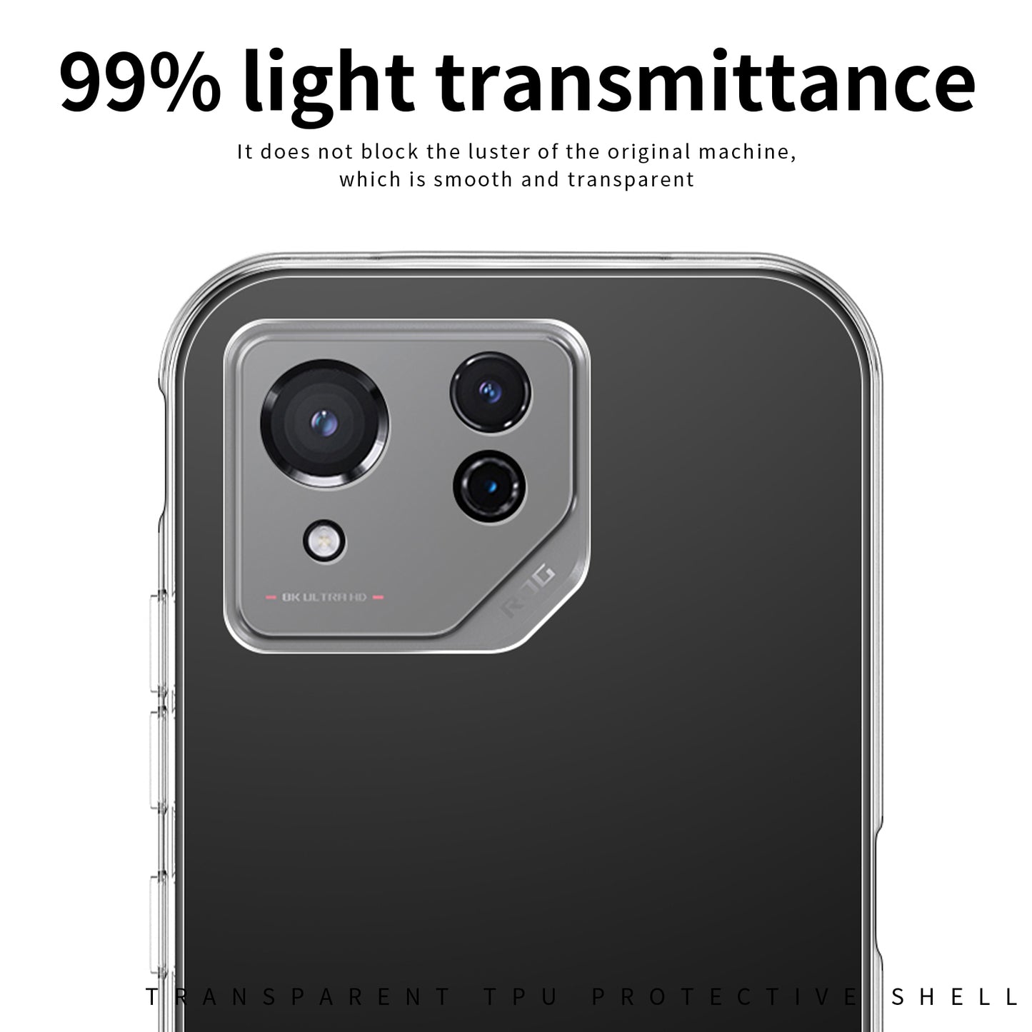 MOFI Phone Cover for Asus ROG Phone 8 5G Case Drop Protection Clear TPU Phone Shell