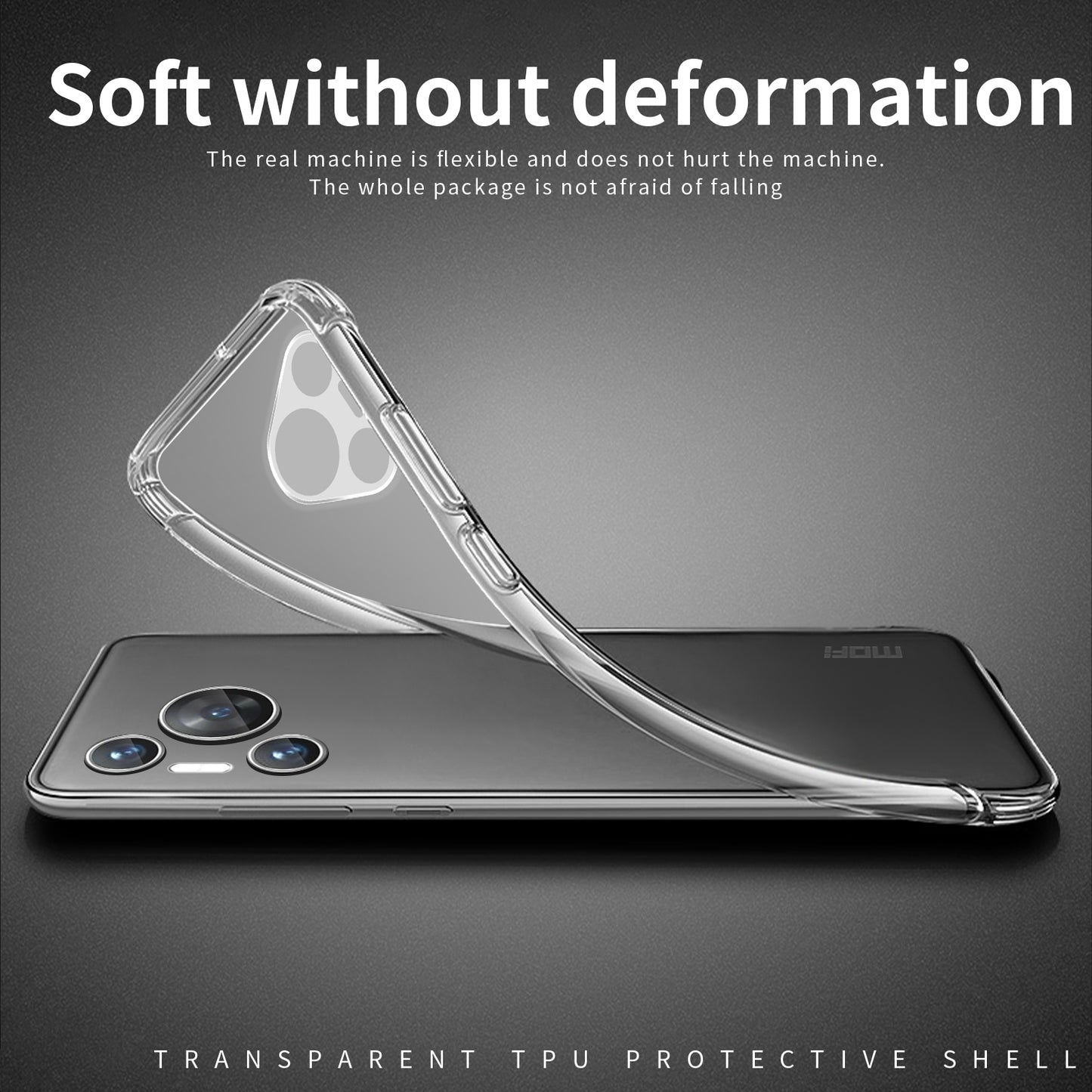 MOFI For Huawei Pura 70 Pro / 70 Pro+ Case Precise Cutout Anti-scratch Clear TPU Phone Cover