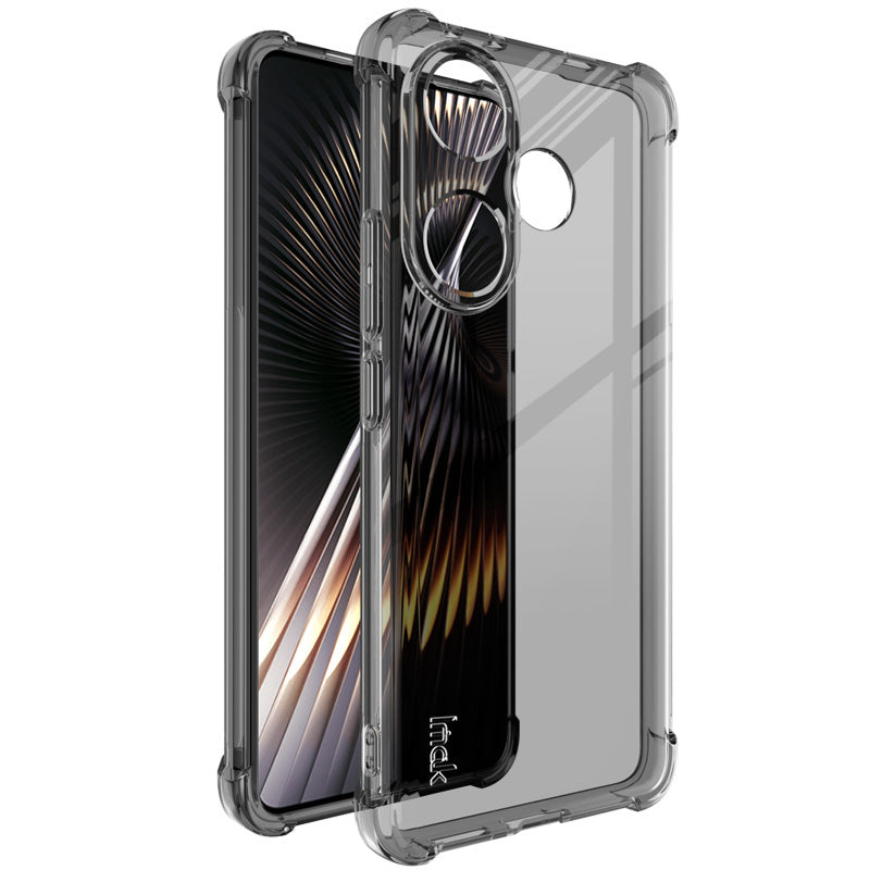 IMAK For Xiaomi Redmi Turbo 3 5G / Poco F6 5G Clear TPU Case Anti-drop Airbag Protection Phone Shell - Transparent Black