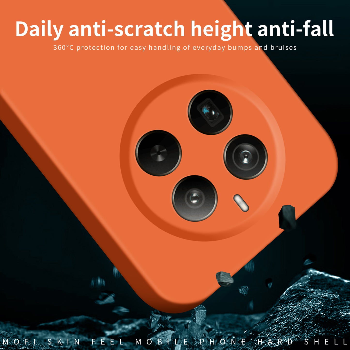 MOFI JK Qin Series For Realme 12 Pro 5G / 12 Pro+ 5G Case TPU+Acrylic Skin-touch Phone Cover - Orange