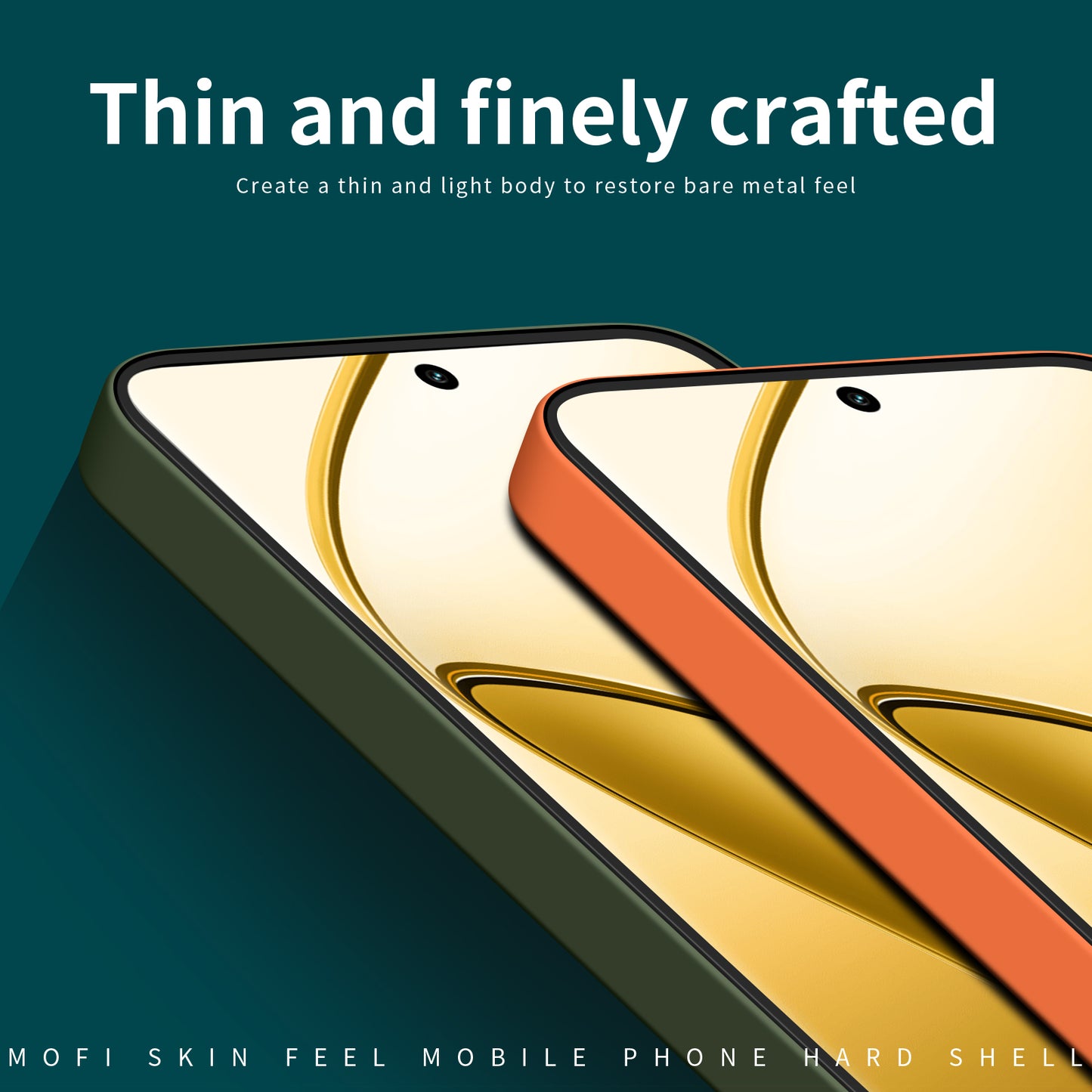 MOFI JK Qin Series For Realme 12 Pro 5G / 12 Pro+ 5G Case TPU+Acrylic Skin-touch Phone Cover - Beige