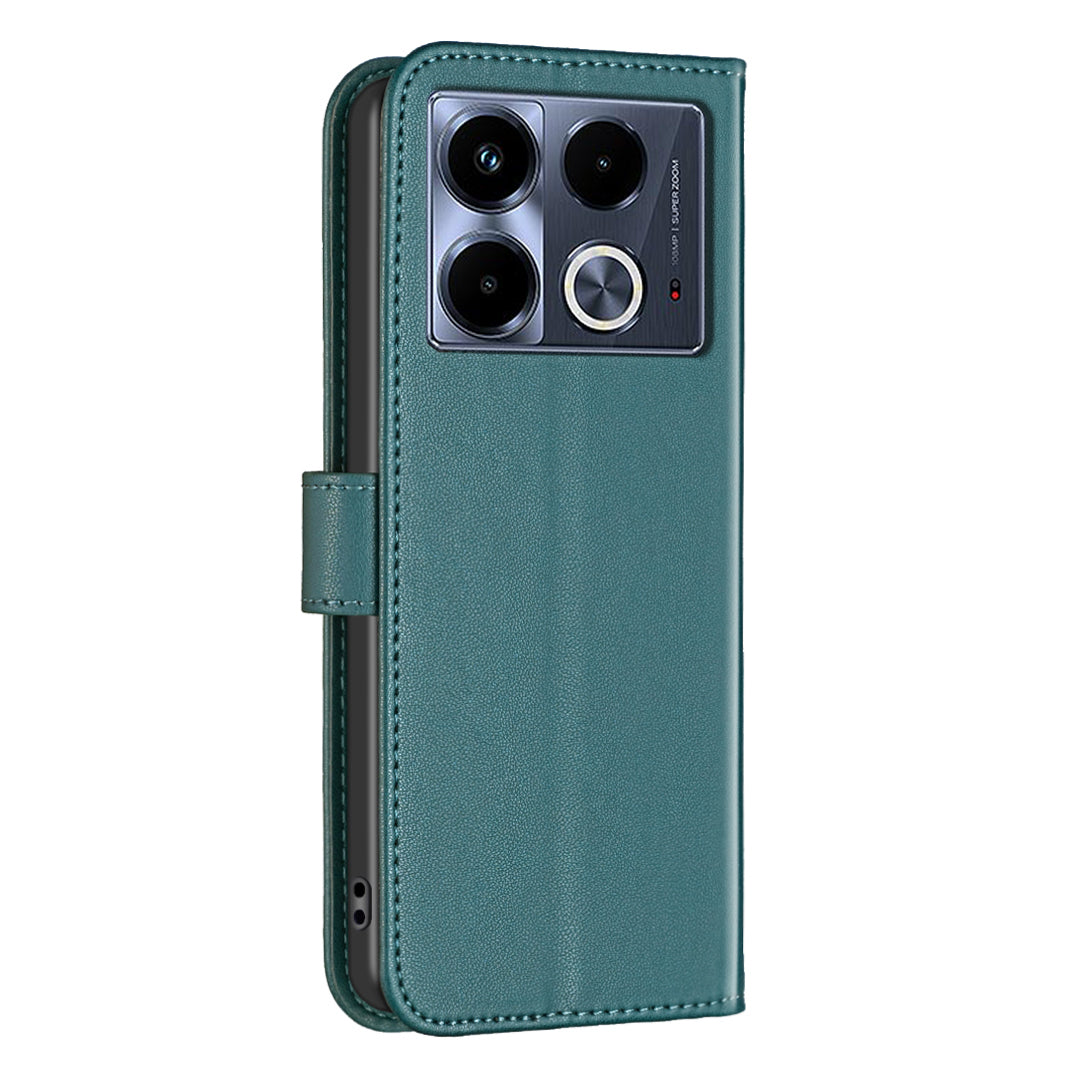 BINFEN COLOR BF17 For Transsion Infinix Note 40 Case Shockproof Leather Phone Wallet Cover - Green