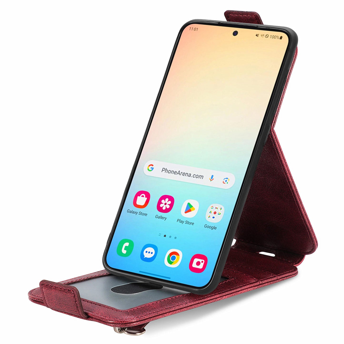 For Samsung Galaxy S24 Leather Case Zipper Wallet Phone Cover Mobile Accessories Wholesale - Wine Red