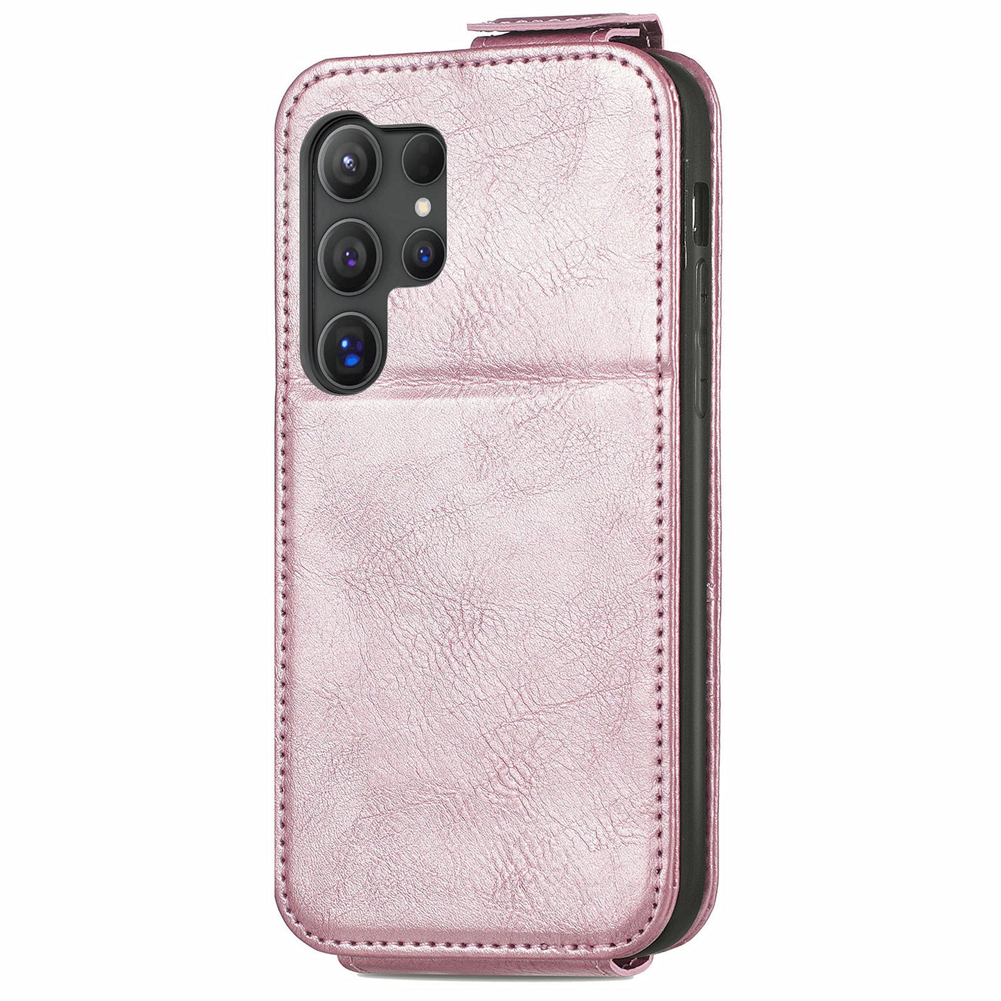 For Samsung Galaxy S24 Ultra Case Zipper Wallet Leather Cover Cell Phone Accessory Wholesale - Rose Gold