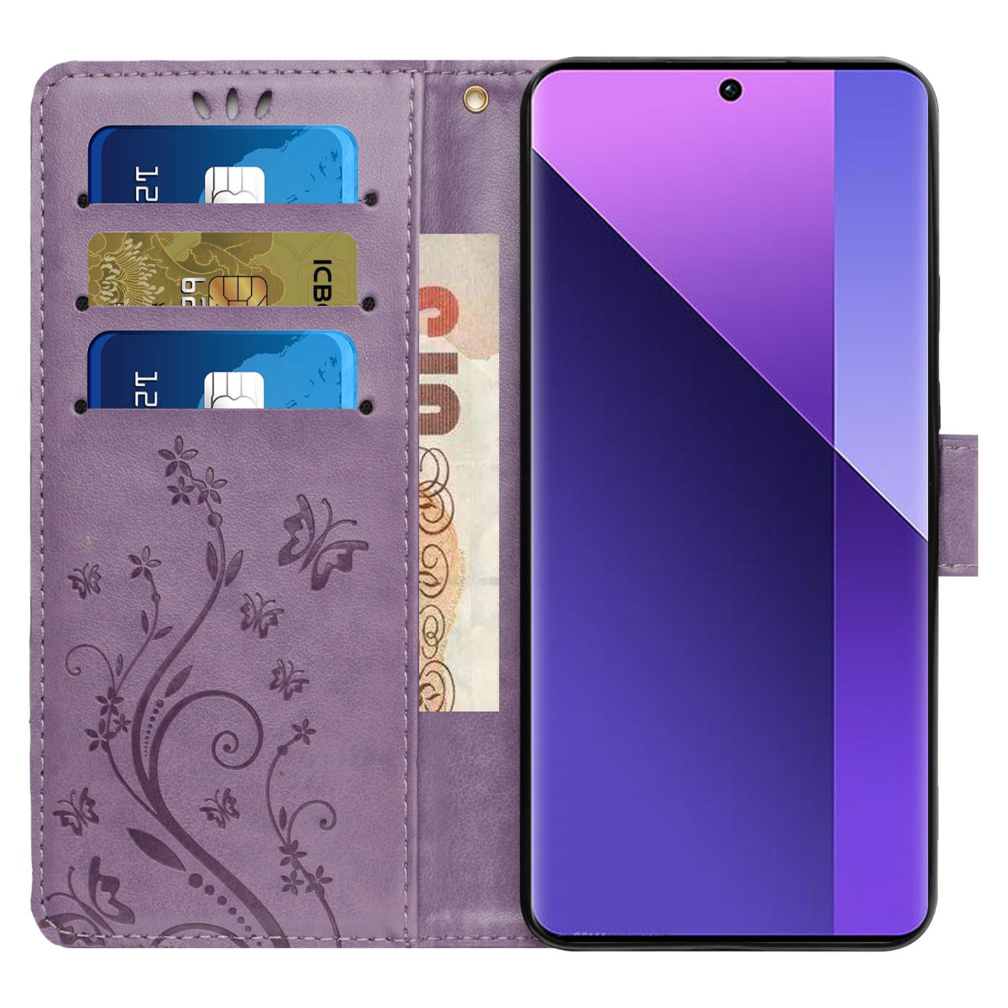 For Google Pixel 9 Case Butterfly Pattern PU Leather Wallet Phone Cover - Light Purple