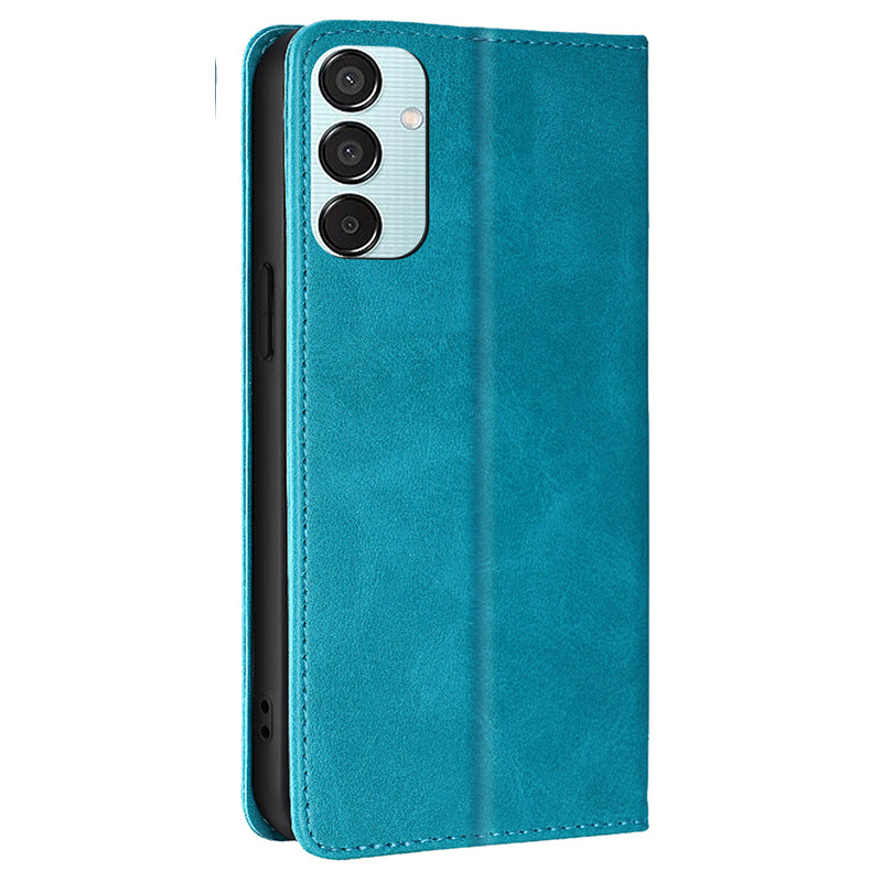 For Samsung Galaxy M15 5G Case PU Leather Calf Texture Phone Wallet Cover - Baby Blue