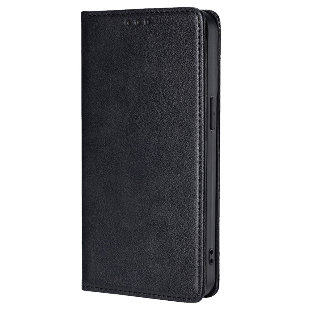 For Samsung Galaxy M15 5G Case PU Leather Calf Texture Phone Wallet Cover - Black