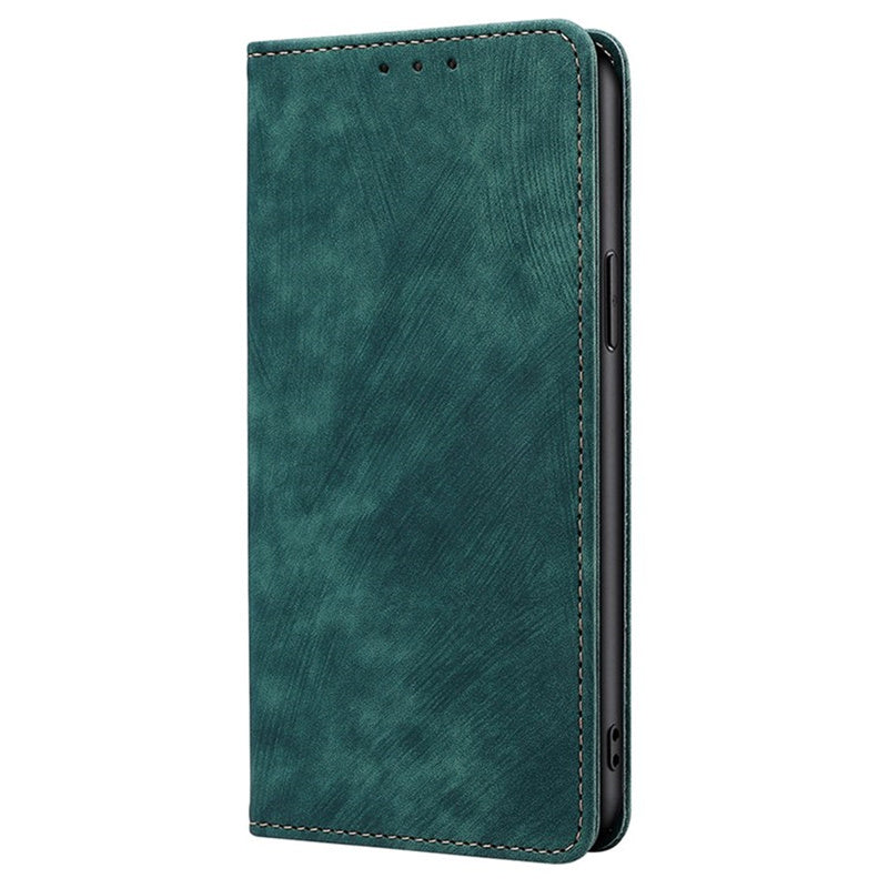 For Samsung Galaxy M15 5G Folio Flip Case RFID Blocking Card Holder Phone Cover - Green