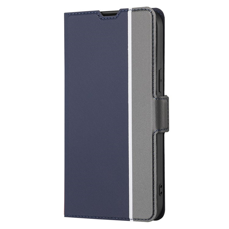 For Samsung Galaxy M15 5G Case PU Leather Phone Shell Twill Texture Card Slots Cover - Blue