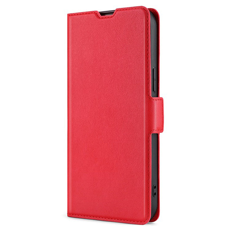 For Samsung Galaxy M15 5G Phone Case Side Magnetic Clasp Wallet Leather Cover - Red