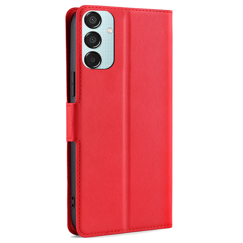 For Samsung Galaxy M15 5G Phone Case Side Magnetic Clasp Wallet Leather Cover - Red