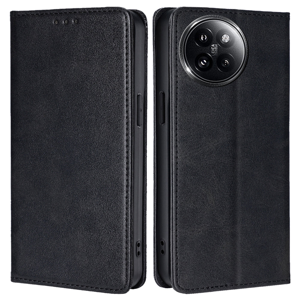 For Xiaomi Civi 4 Pro 5G Case Magnetic Auto-absorbed Leather Wallet Phone Cover - Black