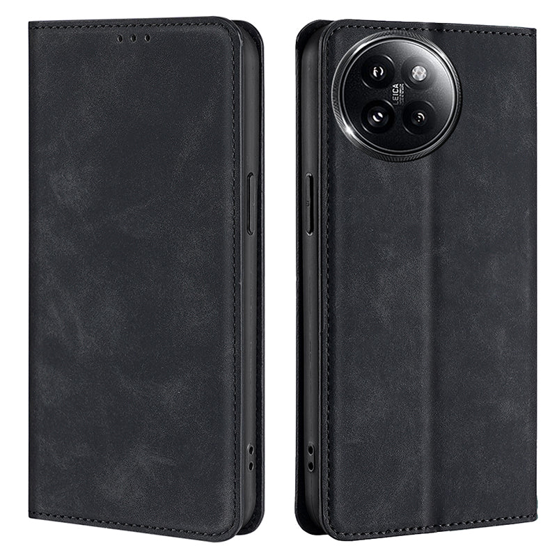 For Xiaomi Civi 4 Pro 5G Case Card Holder Magnetic Closing Leather Phone Cover - Black