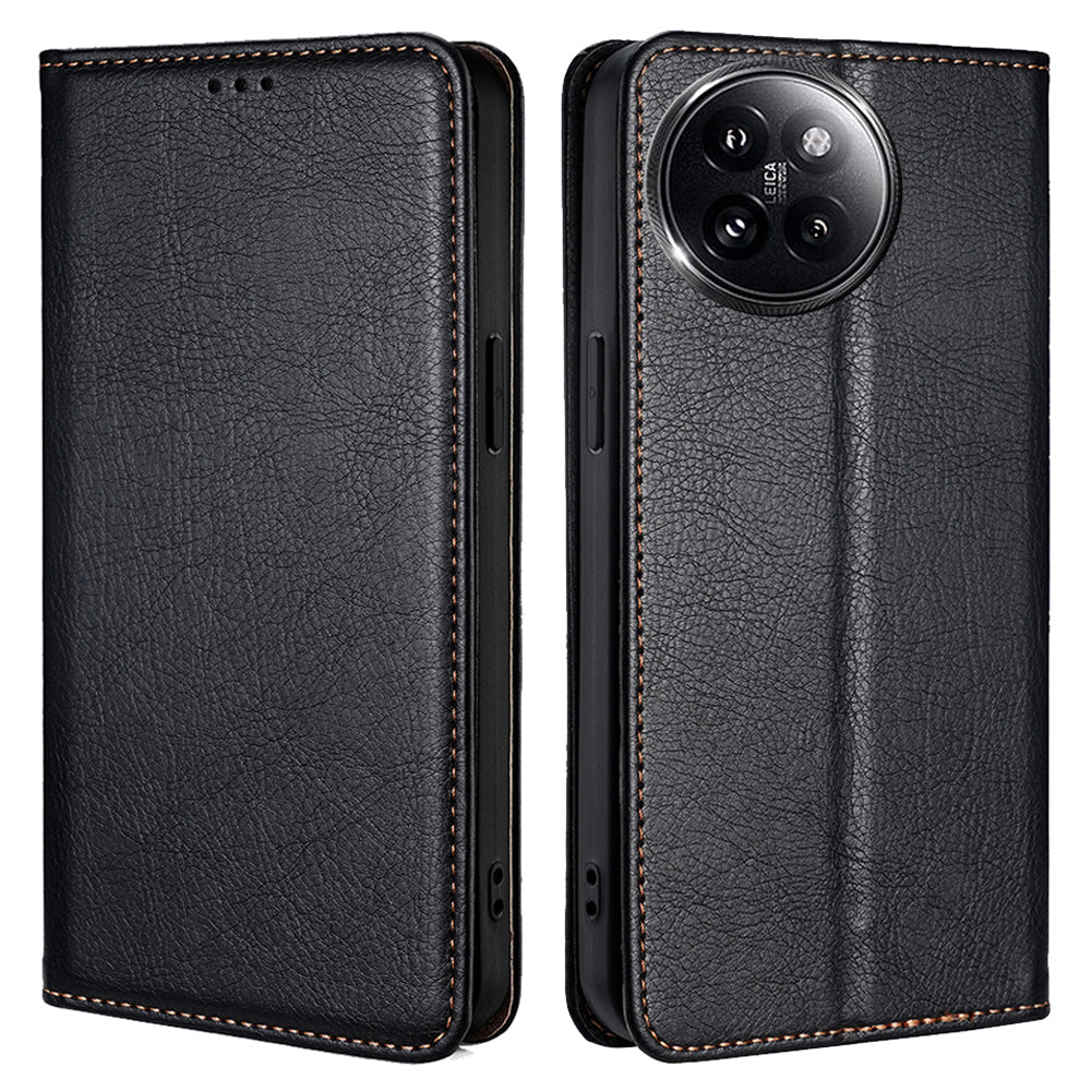 For Xiaomi Civi 4 Pro 5G Case PU Leather Magnetic Closing Wallet Phone Cover - Black
