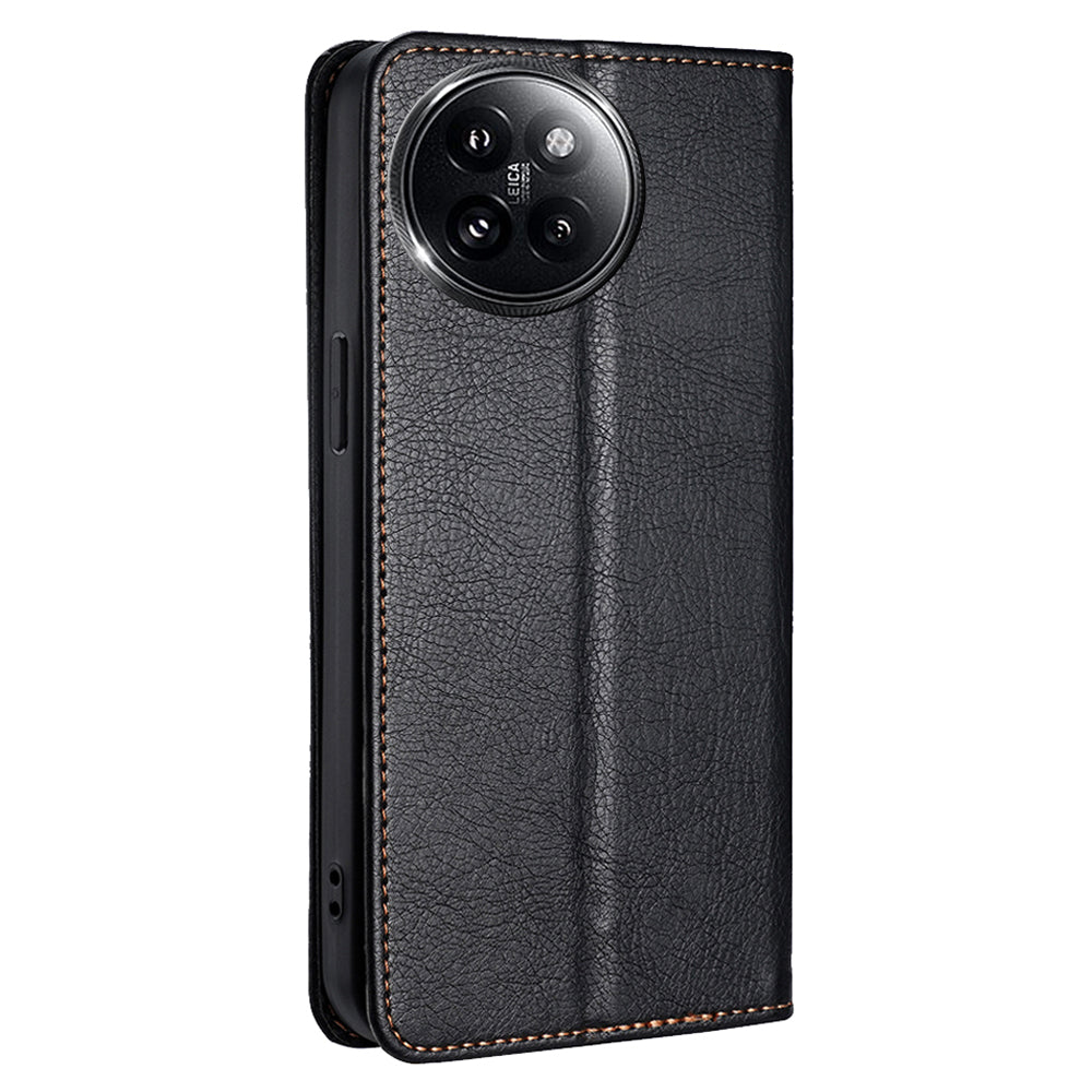 For Xiaomi Civi 4 Pro 5G Case PU Leather Magnetic Closing Wallet Phone Cover - Black