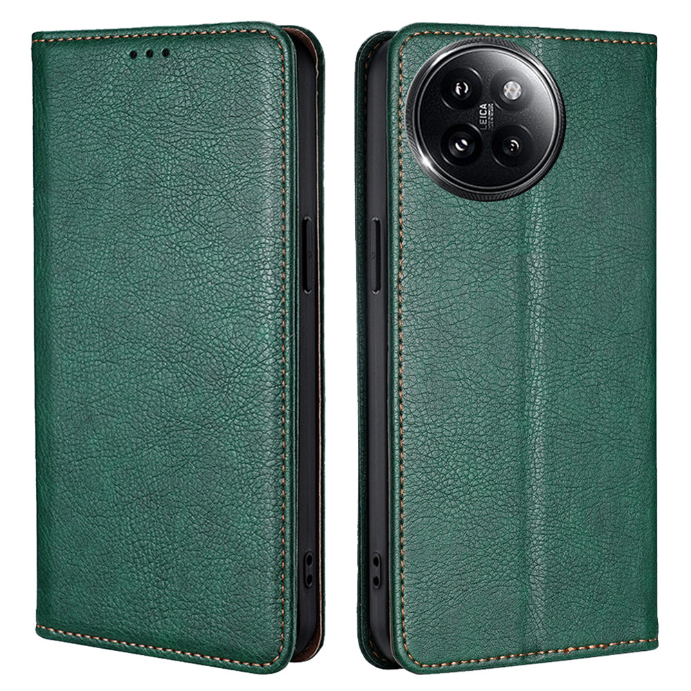 For Xiaomi Civi 4 Pro 5G Case PU Leather Magnetic Closing Wallet Phone Cover - Green