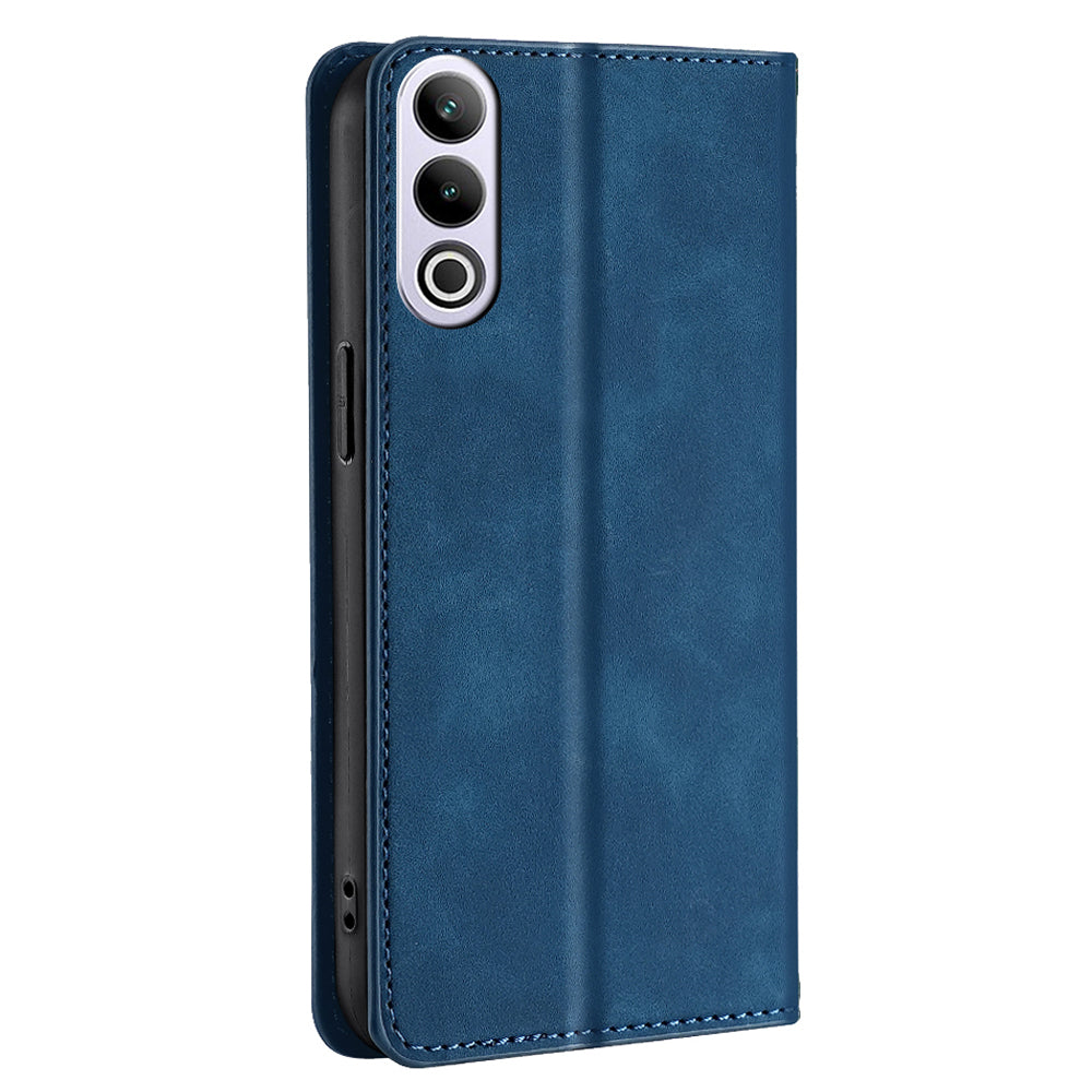 For OnePlus Ace 3V 5G Case PU Leather Phone Shell Skin-touch Card Slots Cover - Blue