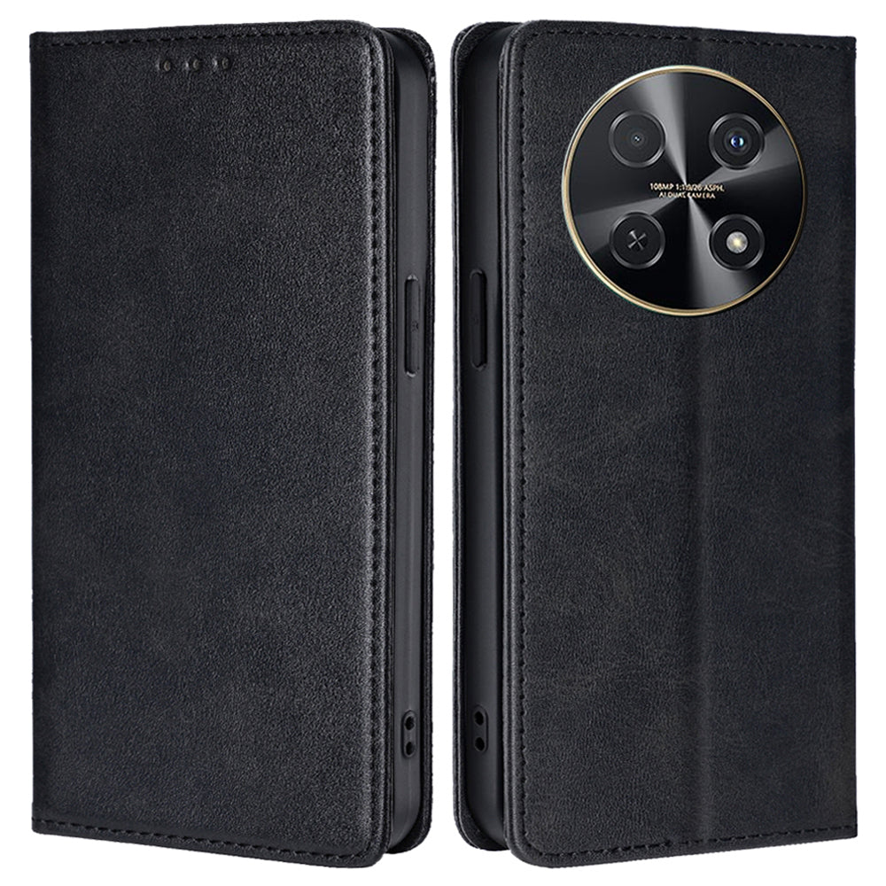 For Huawei nova 12i 4G Wallet Case Magnetic Closure Leather Phone Cover - Black