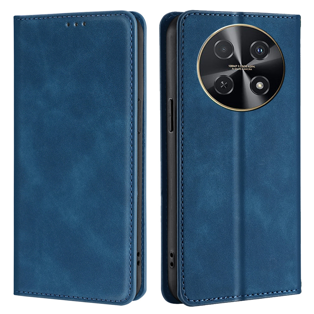 For Huawei nova 12i 4G Anti-Scratch Phone Case Anti-Drop Stand Card Holder PU Leather Phone Cover - Blue