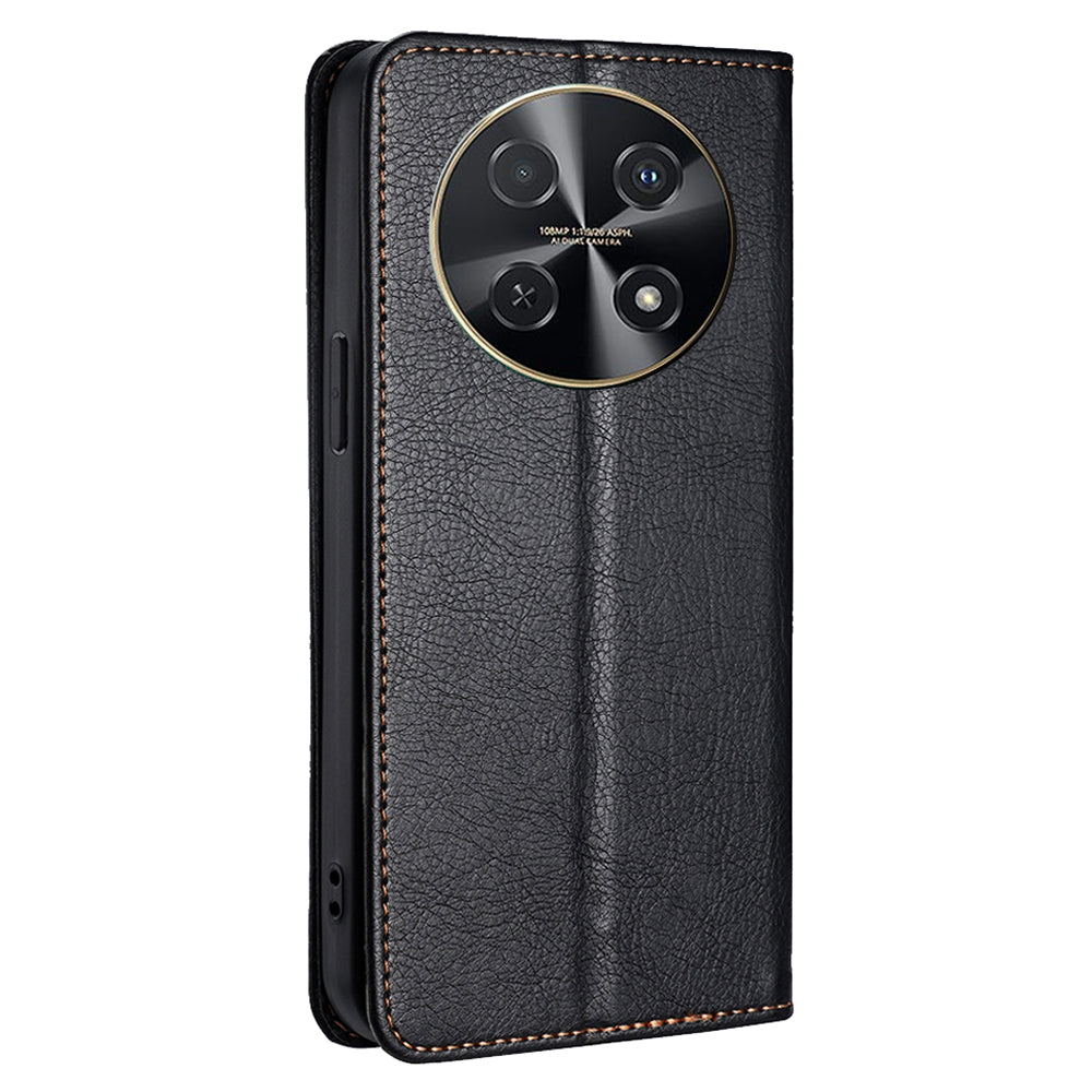 For Huawei nova 12i 4G Case Magnetic Auto Closing Leather Wallet Phone Cover - Black