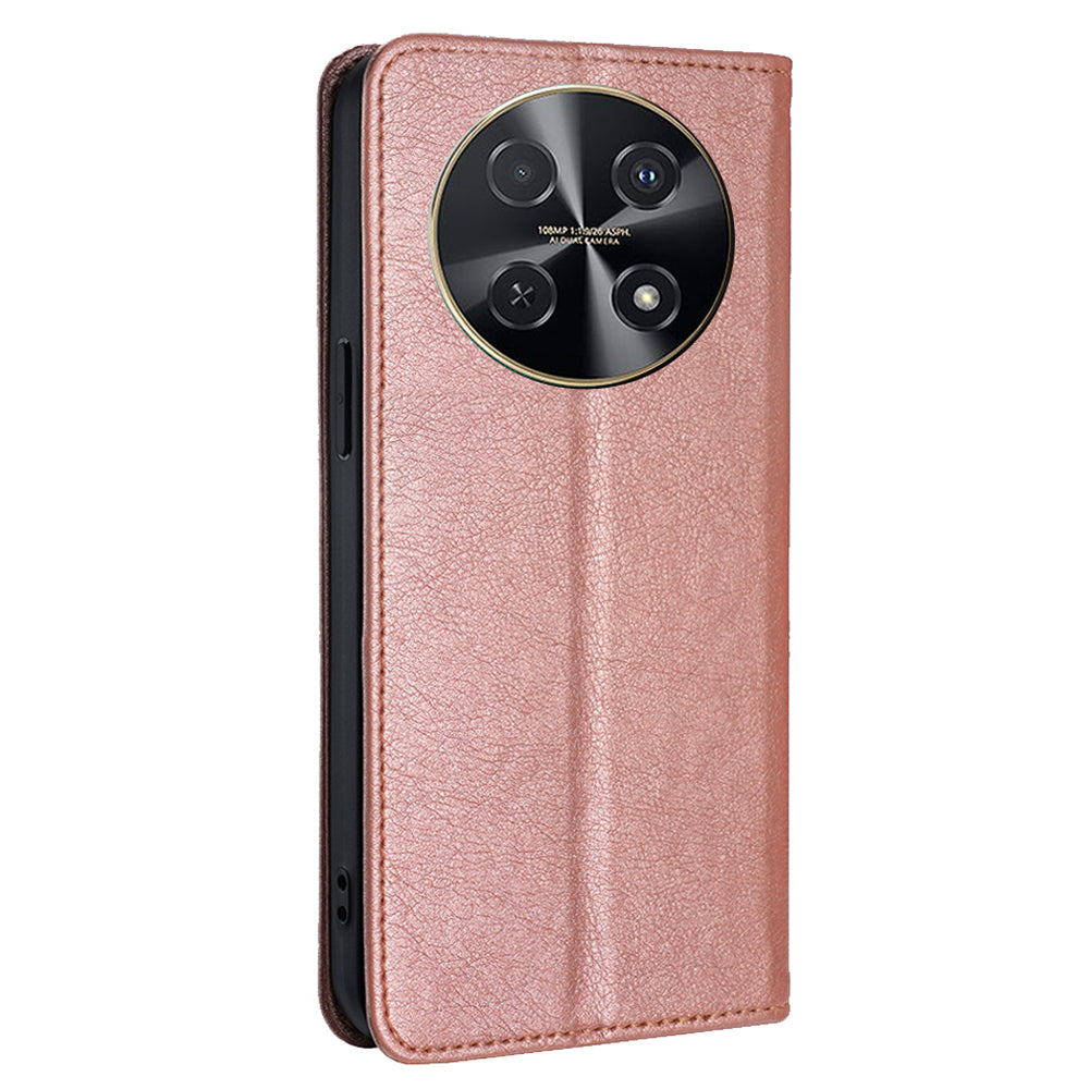 For Huawei nova 12i 4G Case Magnetic Auto Closing Leather Wallet Phone Cover - Rose Gold