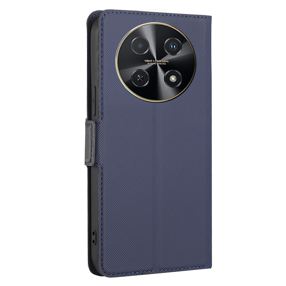 For Huawei nova 12i 4G Twill Texture Case Card Slots Anti-scratch Mobile Phone Leather Cover - Blue
