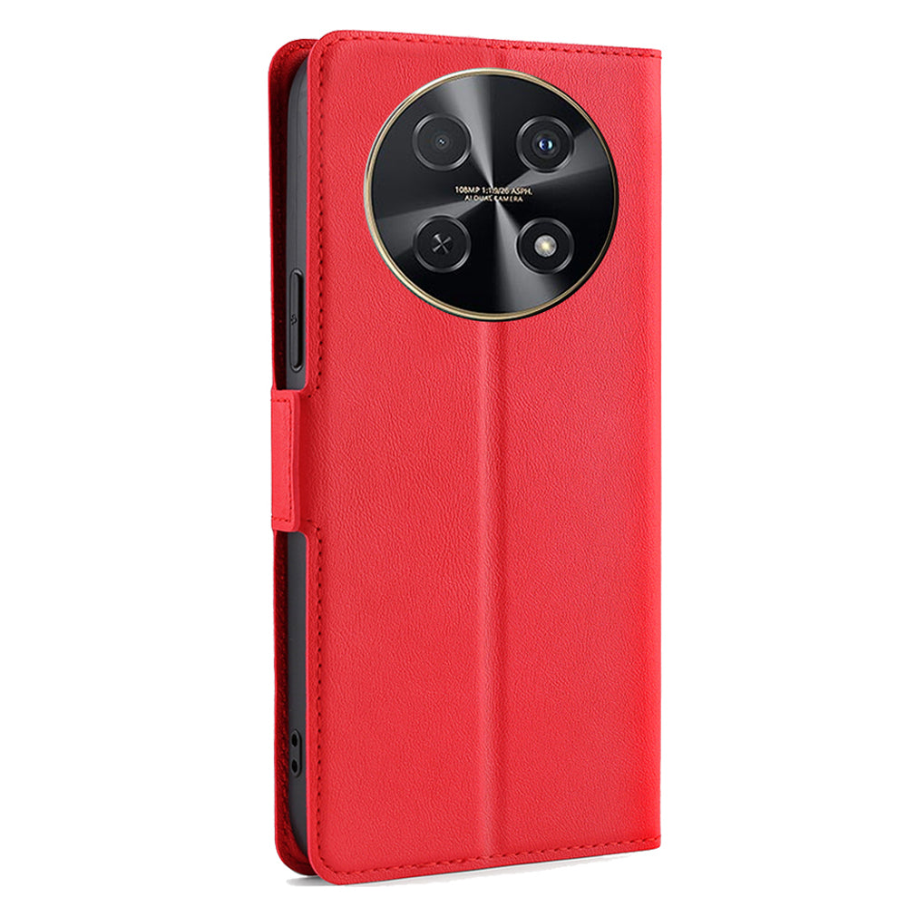 For Huawei nova 12i 4G Case PU Leather + TPU Protective Phone Stand Cover - Red