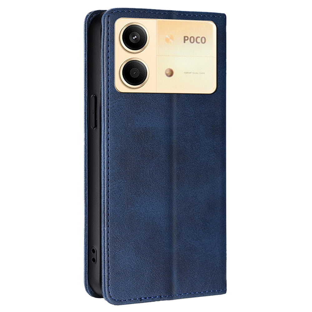 For Xiaomi Redmi Note 13R Pro 5G Phone Case Magnetic Auto-absorbed Leather Wallet Cover - Sapphire