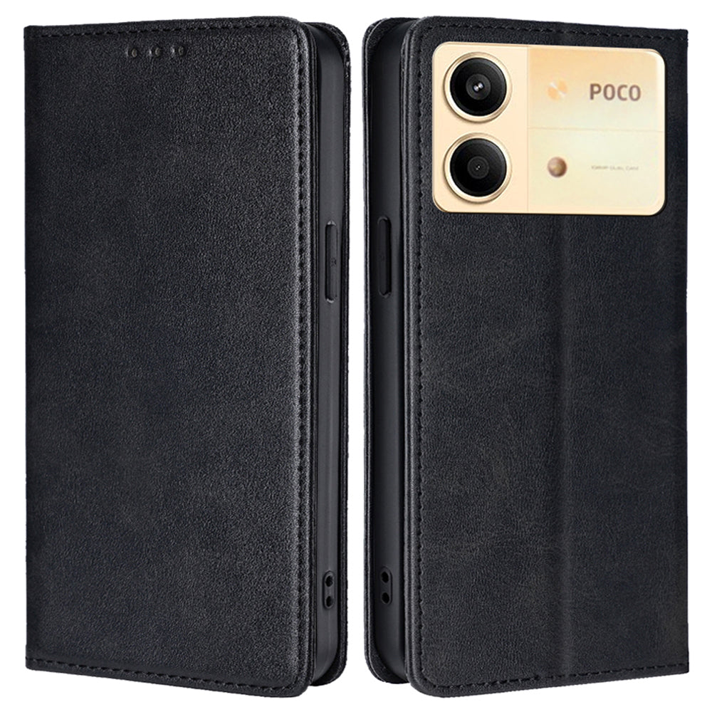 For Xiaomi Redmi Note 13R Pro 5G Phone Case Magnetic Auto-absorbed Leather Wallet Cover - Black