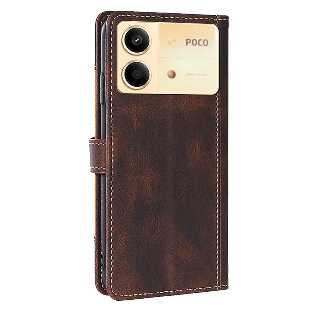 For Xiaomi Redmi Note 13R Pro 5G Cover PU Leather Full Protection Phone Case with Wallet - Brown