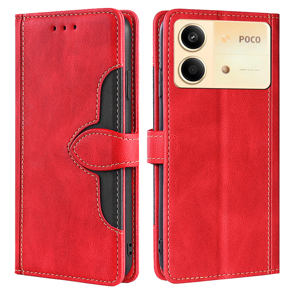For Xiaomi Redmi Note 13R Pro 5G Cover PU Leather Full Protection Phone Case with Wallet - Red