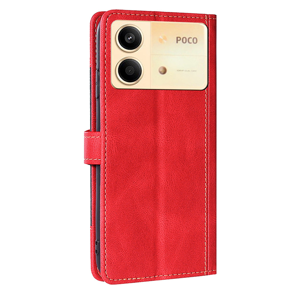 For Xiaomi Redmi Note 13R Pro 5G Cover PU Leather Full Protection Phone Case with Wallet - Red