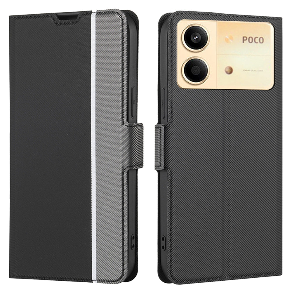 For Xiaomi Redmi Note 13R Pro 5G Magnetic Closure Case Card Holder Stand PU Leather Phone Cover - Black
