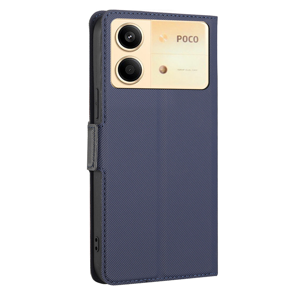 For Xiaomi Redmi Note 13R Pro 5G Magnetic Closure Case Card Holder Stand PU Leather Phone Cover - Blue