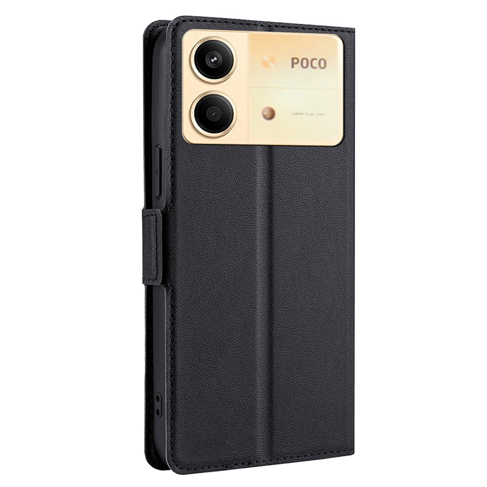 For Xiaomi Redmi Note 13R Pro 5G PU Leather + TPU Case Protective Phone Stand Cover - Black
