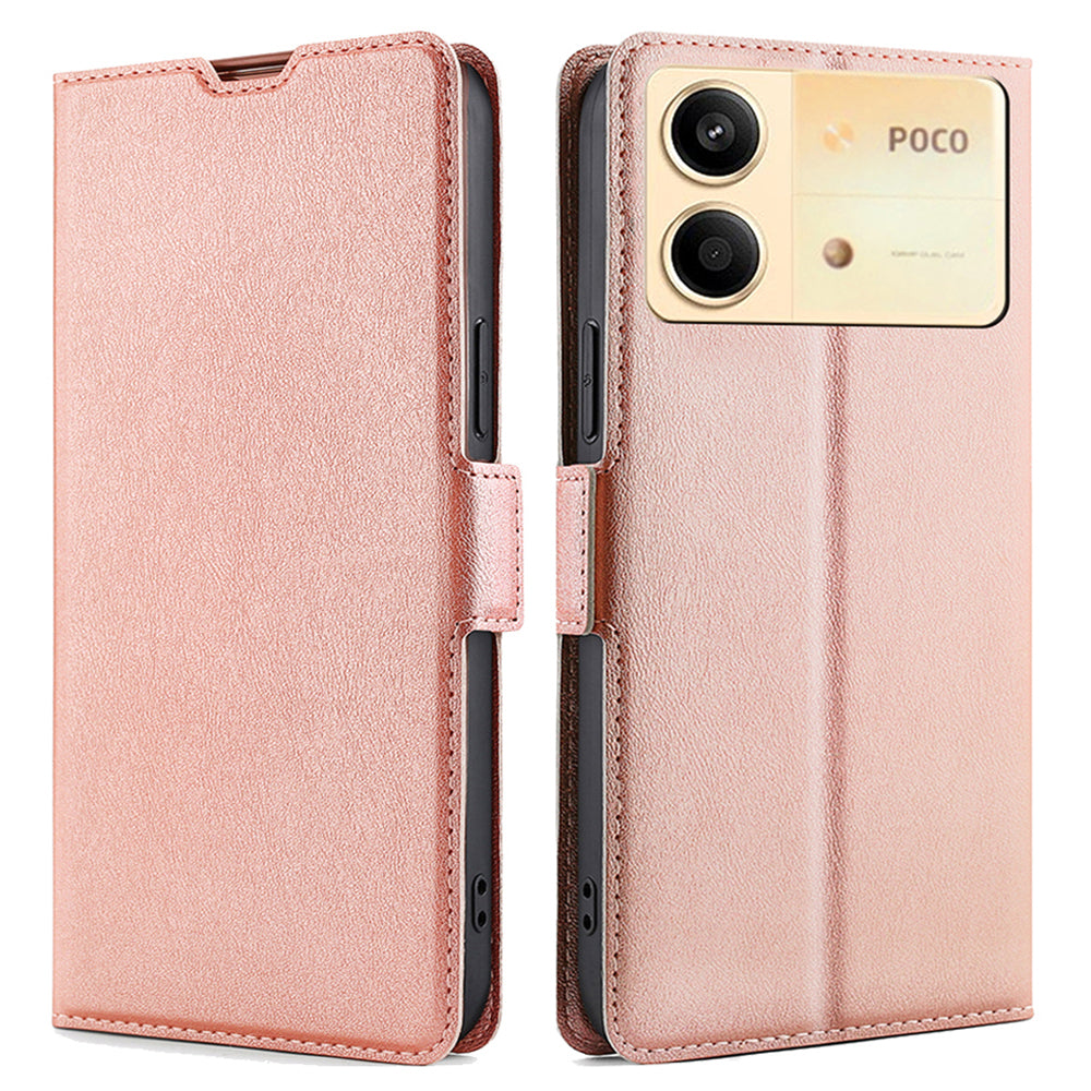 For Xiaomi Redmi Note 13R Pro 5G PU Leather + TPU Case Protective Phone Stand Cover - Rose Gold