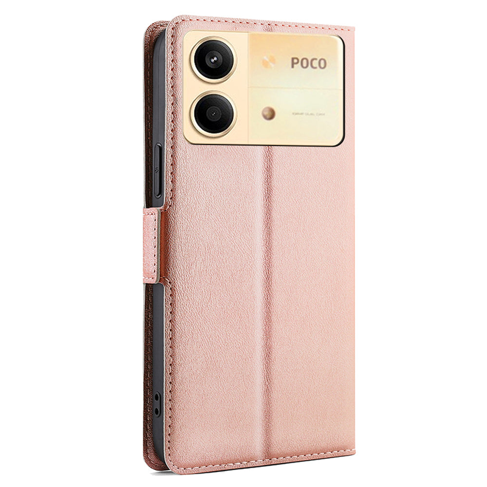 For Xiaomi Redmi Note 13R Pro 5G PU Leather + TPU Case Protective Phone Stand Cover - Rose Gold